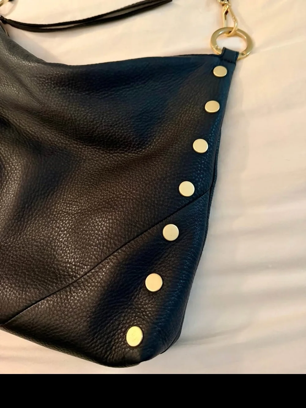 Hammitt Large Kyle Black Leather with Gold Stud Accents